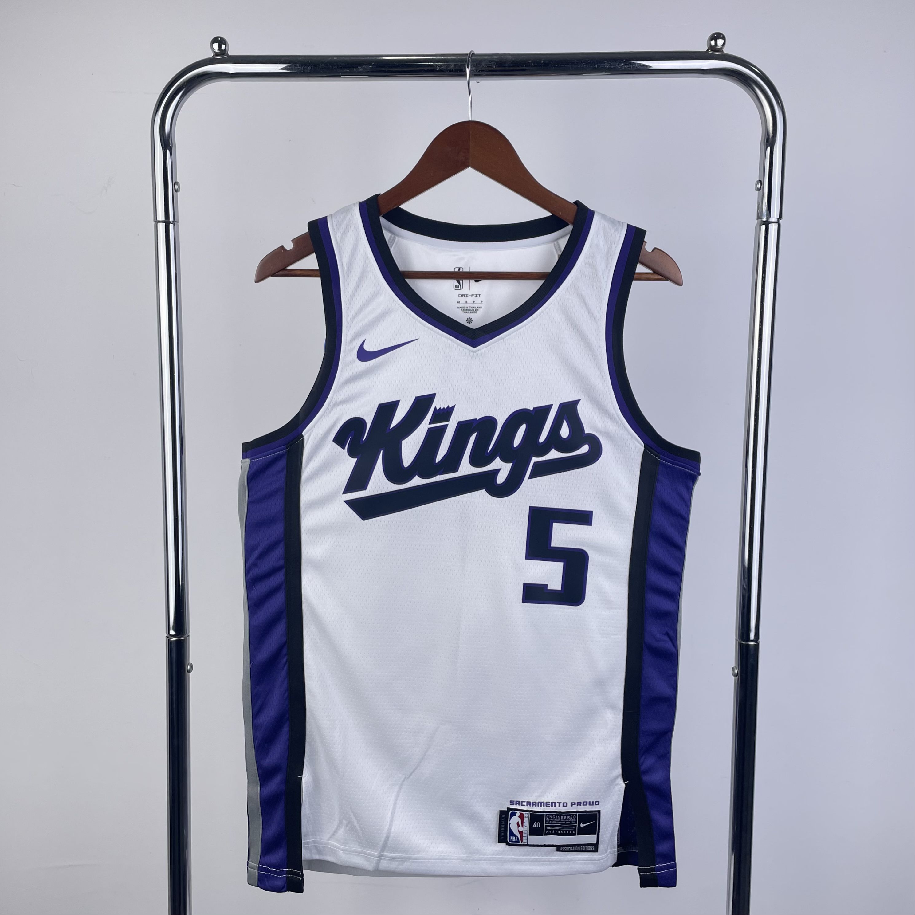 Men Sacramento Kings #5 Fox White Season Jordon 2024 NBA Jersey-0